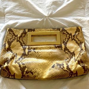 Michael Kors snake skin clutch- great condition!